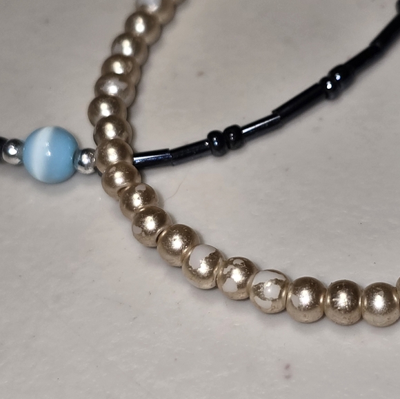 Lot of 6 Various Stretchy Chain Seeded Bead Bracelet - Picture 2 of 5